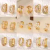 Wholesale Women’s Waterproof Non Tarnish Cross Stud Earrings In Copper With 18K Real Gold PVD Coating And Zircon Inlay