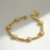 Wholesale Round Easter Bracelet For Women In 18K Real Gold Plated 304 Stainless Steel With Rhinestones And 0.03µm Plating Thickness