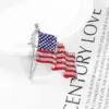 Wholesale Elegant Streetwear American Flag Alloy Inlay Rhinestones Women's Brooches