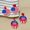 Wholesale 1 Pair Casual Classic Style Dinosaur Heart Shape American Flag Arylic Drop Earrings