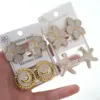 Wholesale Women’s Enamel Flowers Stud Earrings Made Of Titanium Steel With Electroplated Gold Plating Process