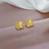 Wholesale Three-dimensional Flowers Stud Earrings For Women In Titanium Steel With UV Plating