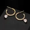 Wholesale Geometric Stud Earrings For Women With 925 Sterling Silver Posts, Copper Base, 14K Gold Plated, Zircon Inlay