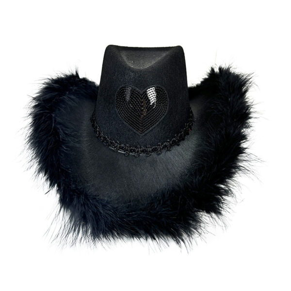 oly-9676eaa74c5feccda5eecc2a33bf7357 Wholesale Pink Fur Western Cowboy Hat Valentine's Day Pink Hair Love Cowboy Hat Carnival Love Shaped Hat