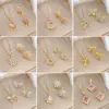 Wholesale Copper Simple Style Plating Inlay Rhombus Bow Knot Zircon Jewelry Set