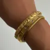 Wholesale Simple Style Round Titanium Steel Plating Inlay Zircon 18k Gold Plated Bangle