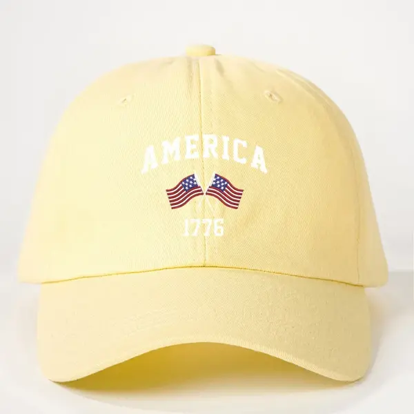Wholesale Adjustable Baseball Cap American 1776 Flag Retro Women's Casual Spring Summer Duckbill Cap Fashion Print Adult Hat