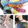 Wholesale Seven-color sequin drill pipe glitter powder rope with rubber hose AB dazzling rainbow shoes and hats drill decorative rope diy jewelry accessories