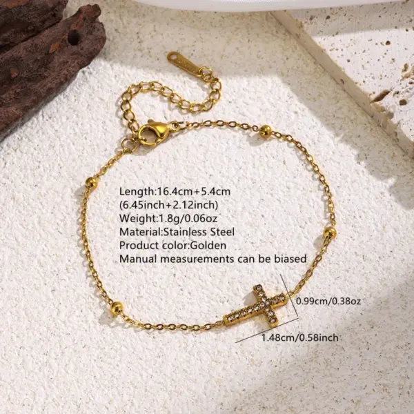 Wholesale Three-dimensional Geometric Bracelets For Women With 304 Stainless Steel Pendant And Glass Inlay Featuring O Chain