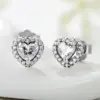 oly-969790c3647f2918d43ba4dfae87f520 Wholesale Holiday Engagement 925 Sterling Silver Women'S Zircon Silver Rhodium Plated Heart Shape Rings Earrings Necklace