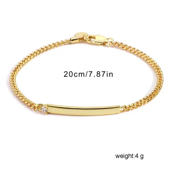 Wholesale Handmade Geometric Bracelets For Women In Copper With 18K Real Gold Electroplated And Rhinestone Inlay