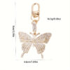 oly-969cb553d78db3d35f36c253d805e96b Wholesale Colorful Inlaid Butterfly Keychain Metal Alloy Creative Women's Bag Pendant Keychain Ring Gift