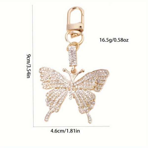oly-969cb553d78db3d35f36c253d805e96b Wholesale Colorful Inlaid Butterfly Keychain Metal Alloy Creative Women's Bag Pendant Keychain Ring Gift