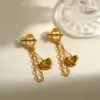 Wholesale Heart Shape Stud Earrings For Women With Claw Setting, 18K Real Gold Plated 304 Stainless Steel Featuring Shell Inlay And PVD Coating