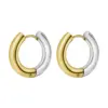 Wholesale PVD Coated Real Gold Plated 18K Gold Color Block 304 Stainless Steel Simple Style Classic Style Waterproof Non Tarnish Earrings