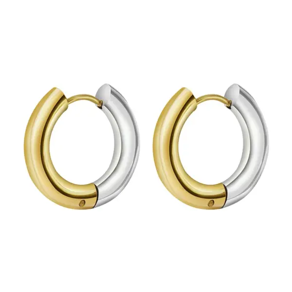 Wholesale PVD Coated Real Gold Plated 18K Gold Color Block 304 Stainless Steel Simple Style Classic Style Waterproof Non Tarnish Earrings