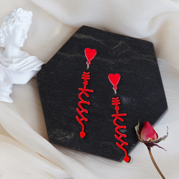 Wholesale Valentine's Day Fashion Festive Red Acrylic Peach Heart Letter Love Confession Personality