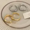 Wholesale Simple Style Circle Stud Earrings For Women In Golden Alloy Material