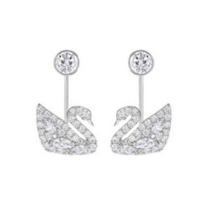 Horse eye swan stud earrings