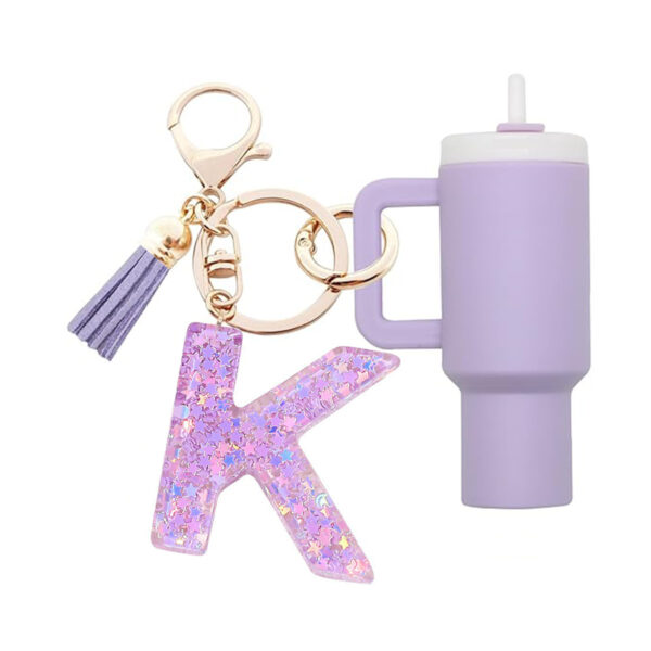 Wholesale Cute Stanley Cup 26 Initials Keychain Mini Tumbler Key Chain Women Backpack Pendant