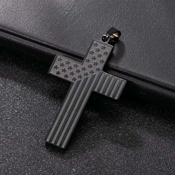 Wholesale Electroplated Titanium Steel Cross Pendant For Men's In Steel Color, Perfect For Spring