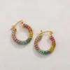 Wholesale PVD Coated Real Gold Plated 18K Gold Round 304 Stainless Steel Retro Waterproof Non Tarnish Earrings
