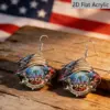 Wholesale Retro Conch Drop Earrings With White & Red Acrylic And 304 Stainless Steel Ear Pins For Women