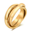 Wholesale selling ring stainless steel 3MM three ring three color ring lettering laser ring