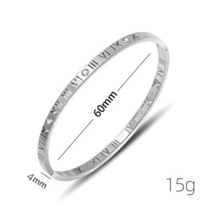 "Steel" 4mm Roman numerals with drill / full-body titanium steel material vacuum plating 18K