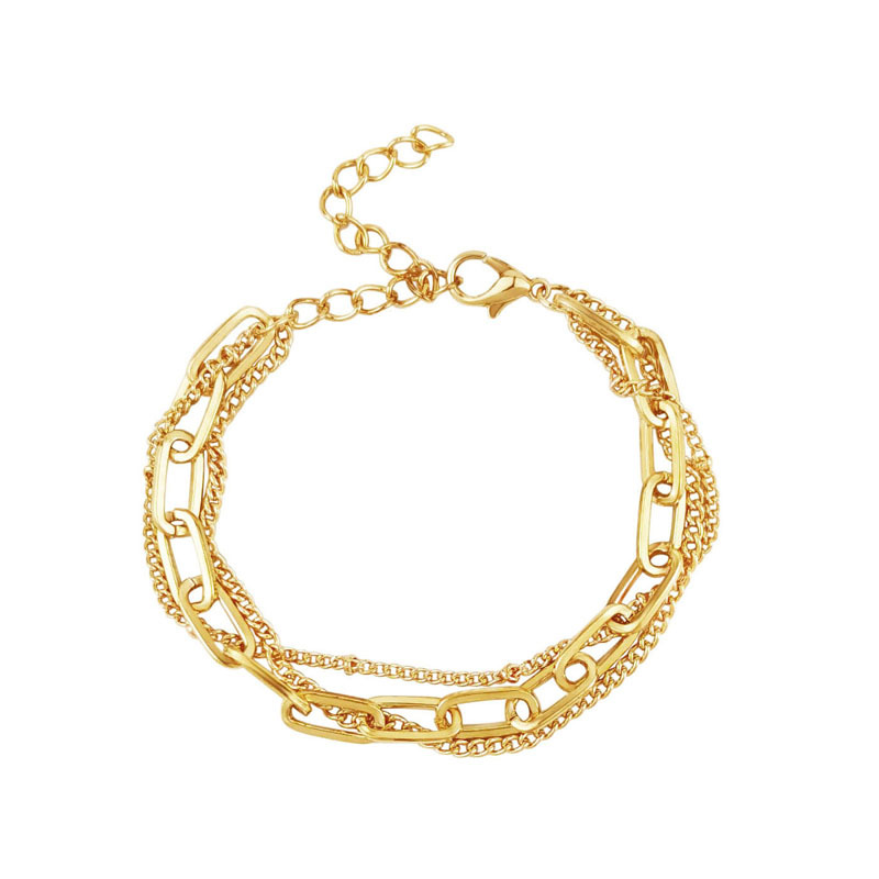 Wholesale European and American niche design multi-layer bracelet female ins light luxury European and American simple golden bracelet personalized br