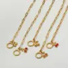 Wholesale Vacuum Electroplating (In Furnace) Plated 18K Real Gold Cherry Zircon 201 Stainless Steel 304 Stainless Steel Women's Bracelet