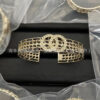 Wholesale Xiangjia Double C Letter Diamond Piercing Leather Small Chanel Style Bracelet Retro Fashion All-match High-end Chanel Grandma Bracelet
