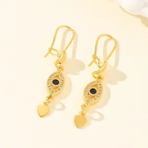 1pc Gold Devil's Eye Earrings