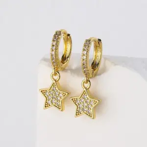 Wholesale Sweet Star Copper Drop Earrings