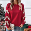 oly-976a846efe6f11a351b718e303b19a73 Wholesale Spring Pullover Top Crewneck Bow Red Valentine's Day Sweatshirt