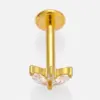 Wholesale 1 Piece Lip Rings Simple Style Commute Crown Butterfly Titanium Steel Inlay Zircon 18K Gold Plated Ear Cartilage Rings & Studs