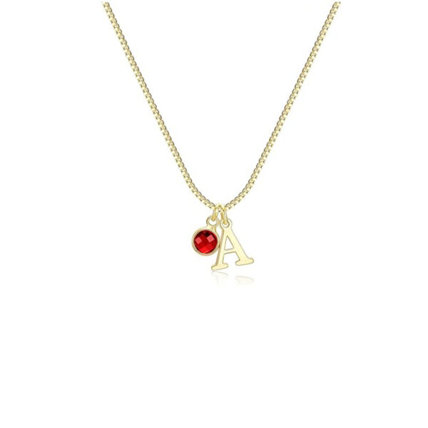 oly-977a8d05b3aa8d39b0752b220dcc57f0 Wholesale Women's Initial Birthstone Necklace Fashion 14K Gold-plated Letter Simple All-match Clavicle Chain