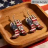 Wholesale Retro Print Boots Drop Earrings For Women In White & Red Acrylic With 304 Stainless Steel Ear Pins