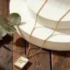 Wholesale Classic Style Square Necklace For Women In 304 Stainless Steel With 18K Real Gold Plated Handmade Chain, Perfect For Independence Day