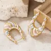 Wholesale Three-dimensional Geometric Earrings For Women In Copper With KC Golden Plated Water Plating And 0.03µm Thickness