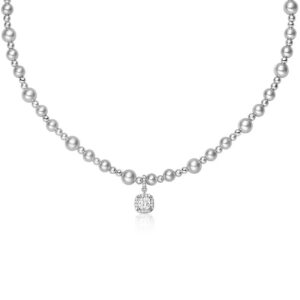 Gray mid-length / 925 silver