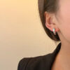 Wholesale Snake-shaped ear clip style diamond-embedded personality trendy cool style girl simple personality earrings snake ear clip couple ear clip