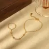 Wholesale PVD Coated Real Gold Plated 18K Gold Geometric 304 Stainless Steel IG Style Waterproof Non Tarnish 304 Stainless Steel Bracelets