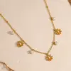 Wholesale PVD Coated 18K Gold Real Gold Plated Daisy 304 Stainless Steel French Style Commute IG Style Waterproof Non Tarnish 304 Stainless Steel Pendant Necklace