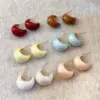 Wholesale Retro Moon C Shape Stud Earrings For Women, Made Of Copper, Available In White