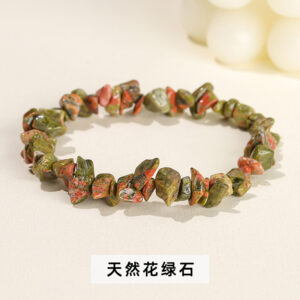 Natural chlore gravel bracelet / 5-8mm