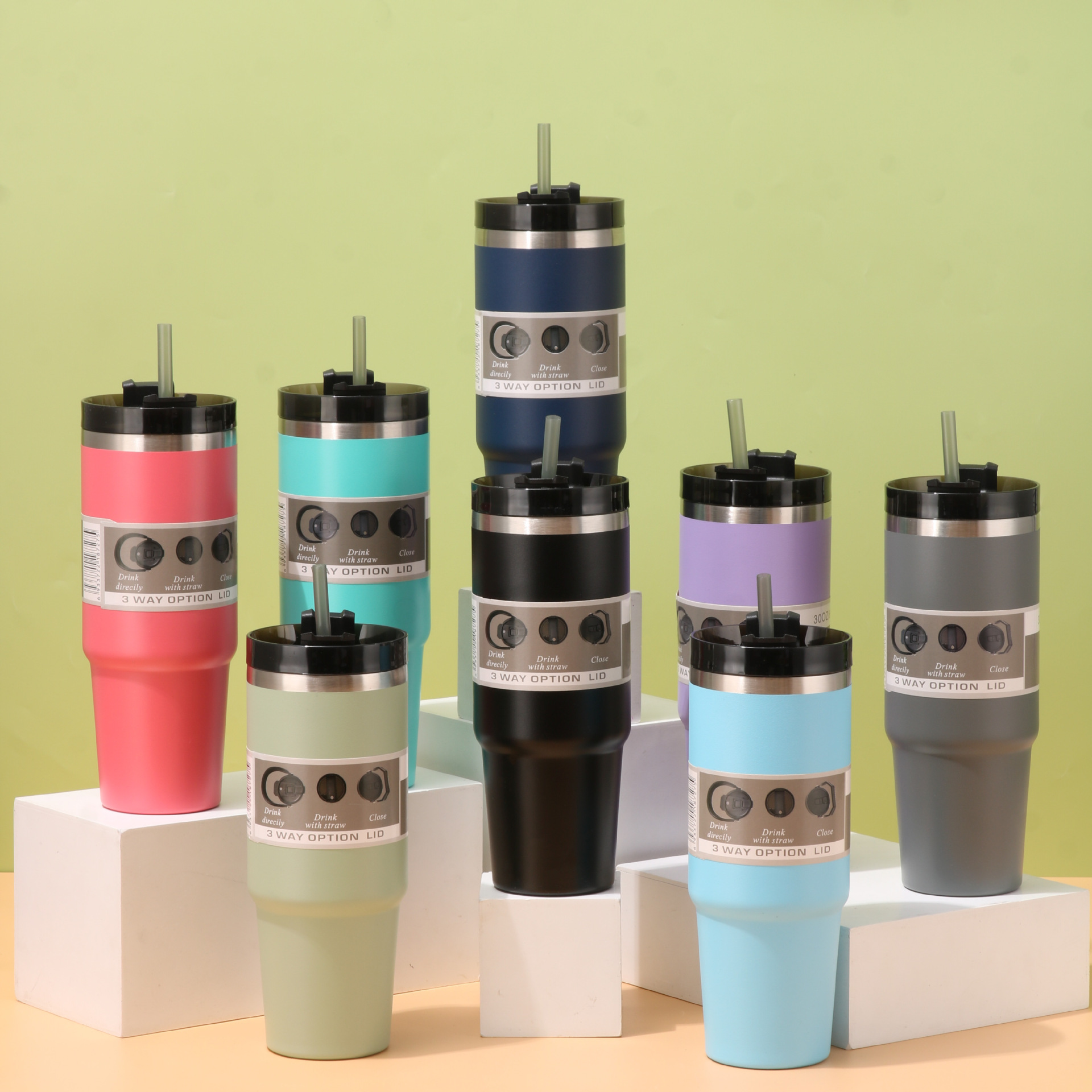 Wholesale New 304 stainless steel 20oz30oz straw car cup large capacity cold ice cup outdoor portable accompanying