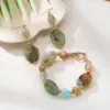 Wholesale Bohemian Geometric Acrylic Bracelets For Women Featuring Electroplated KC Golden Plated Beaded Cord String Design