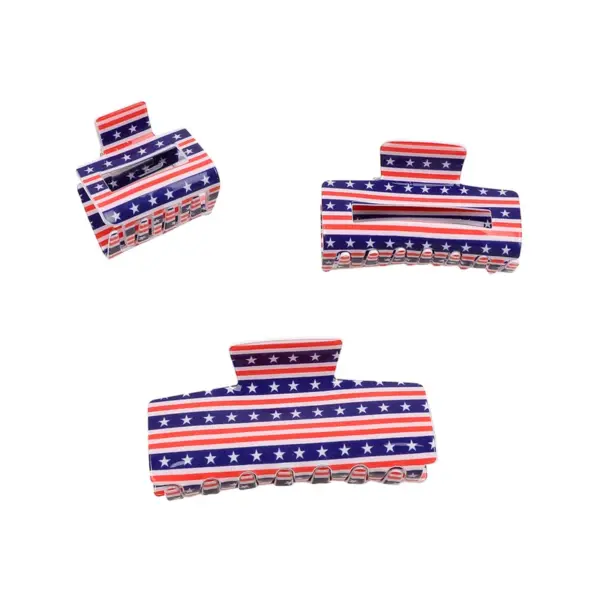 oly-97e02cb32f190fa19c2c1cc824f19ee1 Wholesale Retro Simple Style Women's American Flag Acrylic Hair Claws