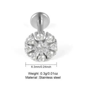 Steel White Zirconium / 1.2*8 * 6.3mm